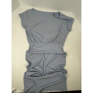 Baby Blue Stretchy Material Boat Collar Dress Size L 12-18